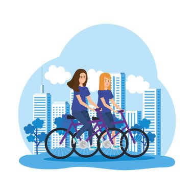 Bisiklet avatarlar karakter çift kızlar