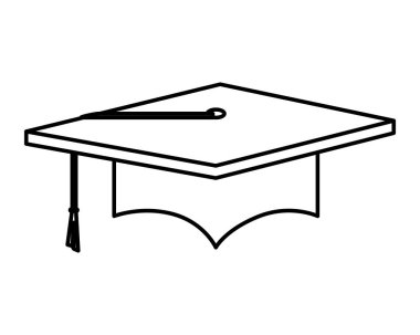 şapka mezuniyet izole simgesi