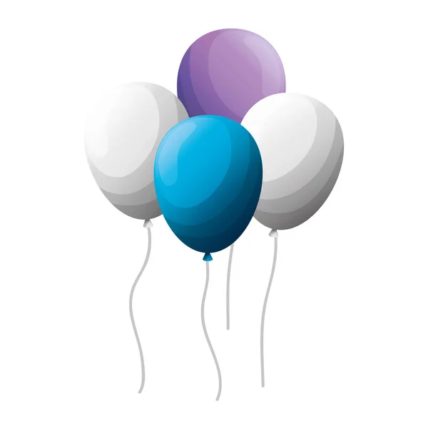 Ballons hélium icône flottante — Image vectorielle