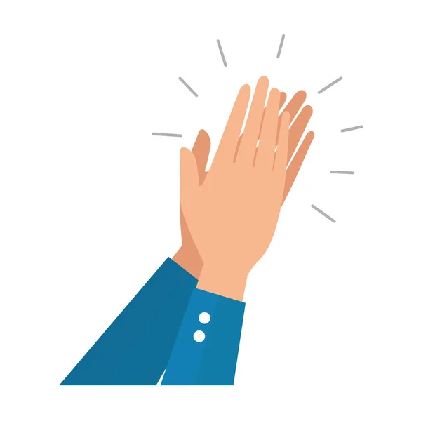 Hands human applauding icon — Stock Vector