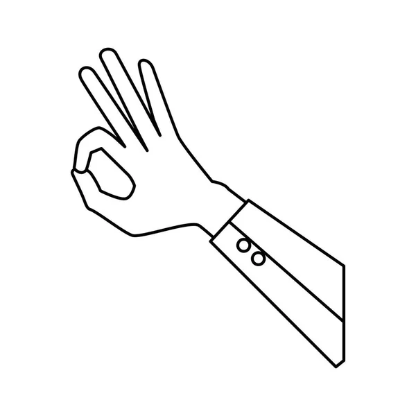 Mão humana ok símbolo — Vetor de Stock