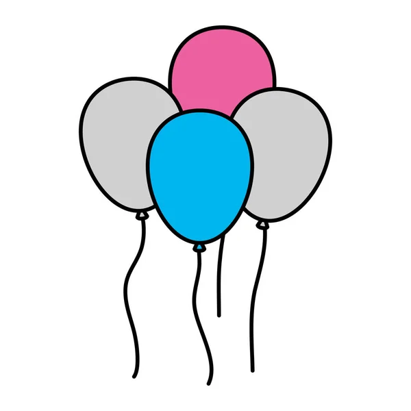 Luftballons Helium schwimmende Ikone — Stockvektor