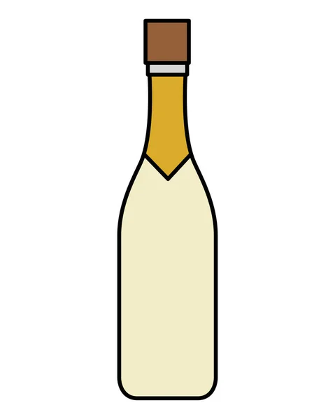 Botella de vino icono aislado — Vector de stock