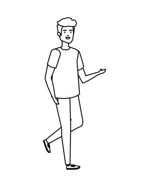 Genç ve rahat bir adam karakter