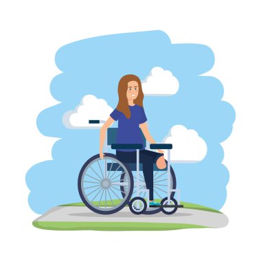 Tekerlekli sandalyede genç kadın