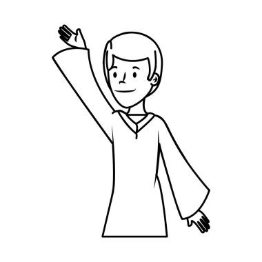 Genç öğrenci mezun karakter