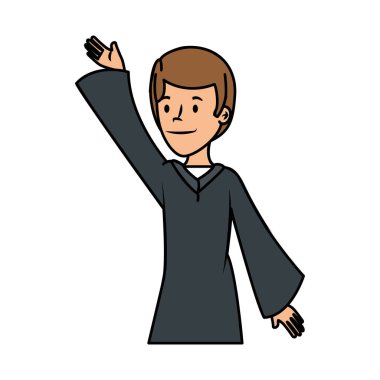 Genç öğrenci mezun karakter