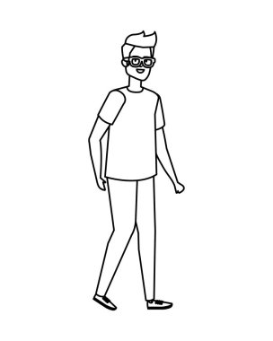 Genç ve rahat bir adam karakter