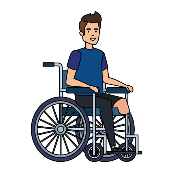 Jovem em cadeira de rodas —  Vetores de Stock