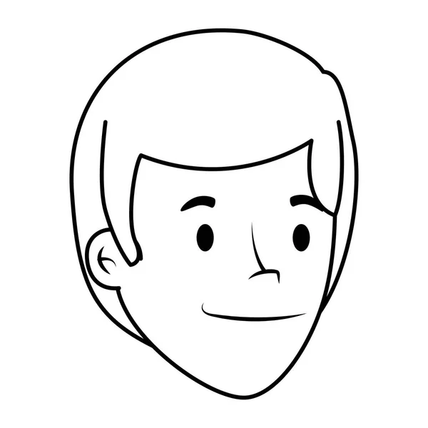 Персонаж голови молодого чоловіка — стоковий вектор