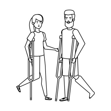 Çift koltuk değneği karakter