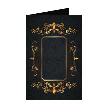 kartpostal altın kare etiketi Victoria tarzı ile
