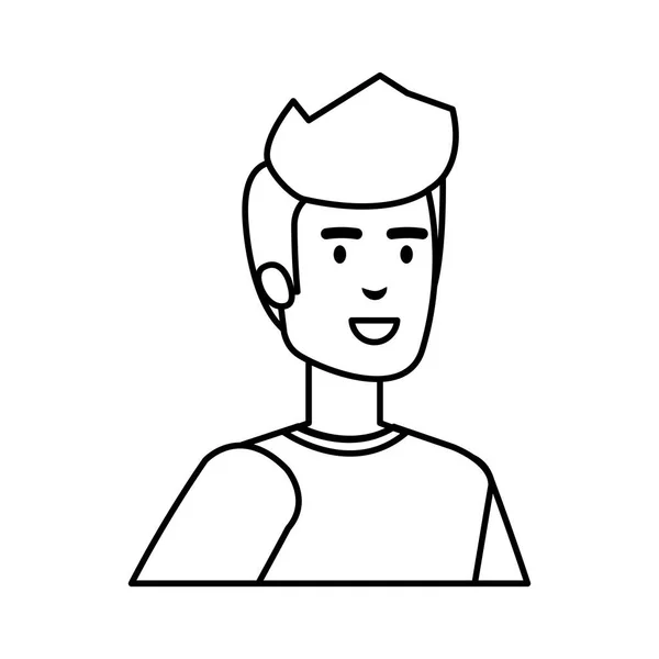 Carácter hombre joven y casual — Vector de stock