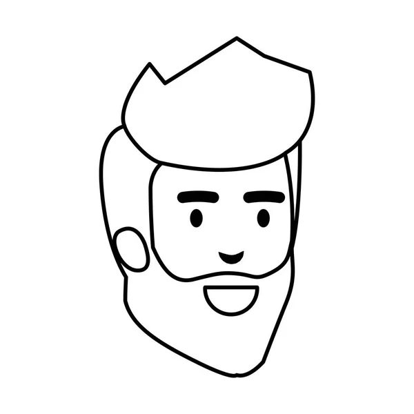 Jeune homme tête personnage — Image vectorielle