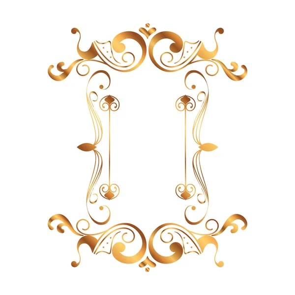 Gouden vierkant label Victoriaanse stijl — Stockvector