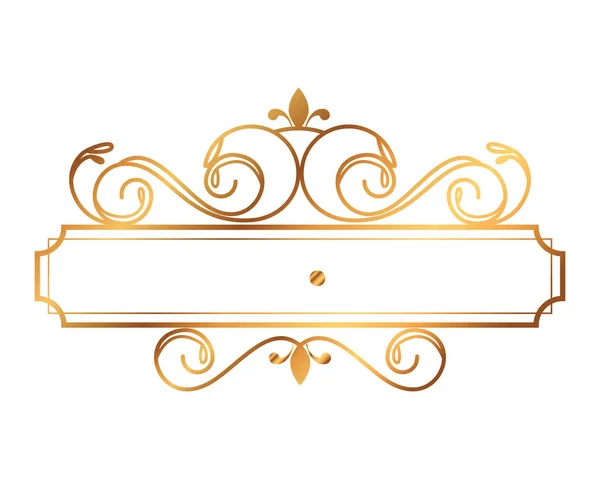 Étiquette d'or icône de style victorien — Image vectorielle