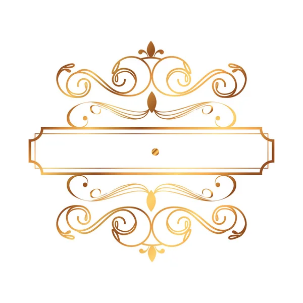 Etiqueta de oro icono de estilo victoriano — Vector de stock