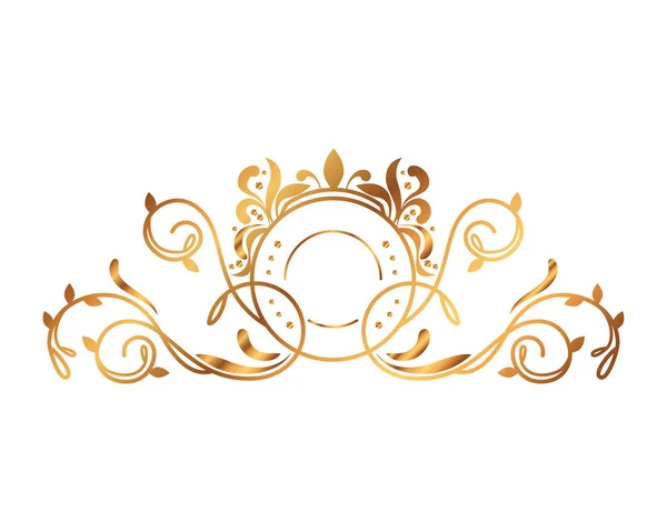 Rundes goldenes Etikett im viktorianischen Stil — Stockvektor