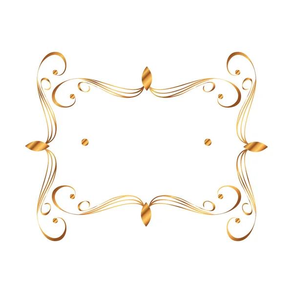Címke (négyzet) arany viktoriánus stílusban — Stock Vector
