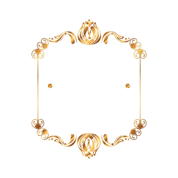 ビクトリア朝様式の黄金の正方形ラベル — ストックベクタ