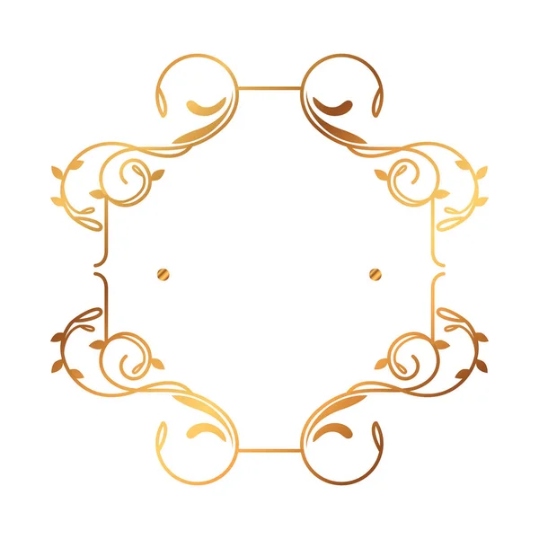 Golden rhomboid label victorian style — Stock Vector