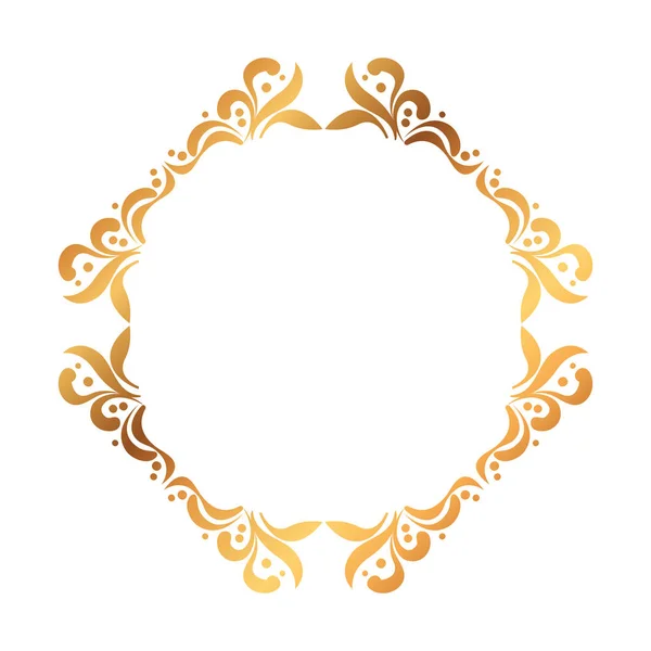 Circulaire gouden label Victoriaanse stijl — Stockvector