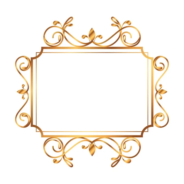 Golden square label victorian style — Stock Vector