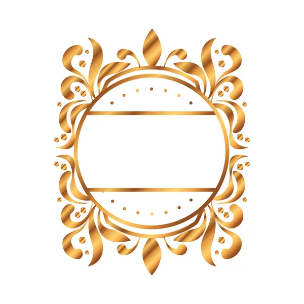 ビクトリア朝様式の円形の黄金ラベル — ストックベクタ