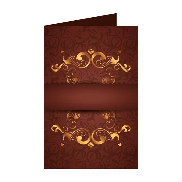 Cartolina con etichetta circolare dorata stile vittoriano — Vettoriale Stock