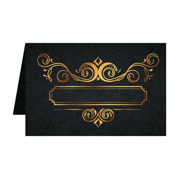 Card with golden label victorian style — Stock Vector