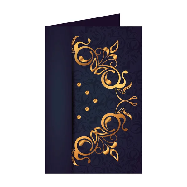 Листівка з ромбоїдним золотим ярликом вікторіанського стилю — стоковий вектор