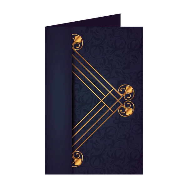菱形の金色ラベルのビクトリア朝様式とカード — ストックベクタ