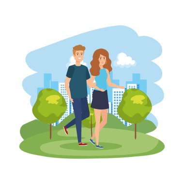 Genç çift avatarlar karakter