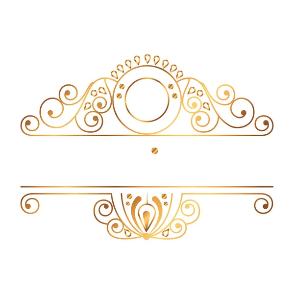 Golden label victorian style icon — Stock Vector