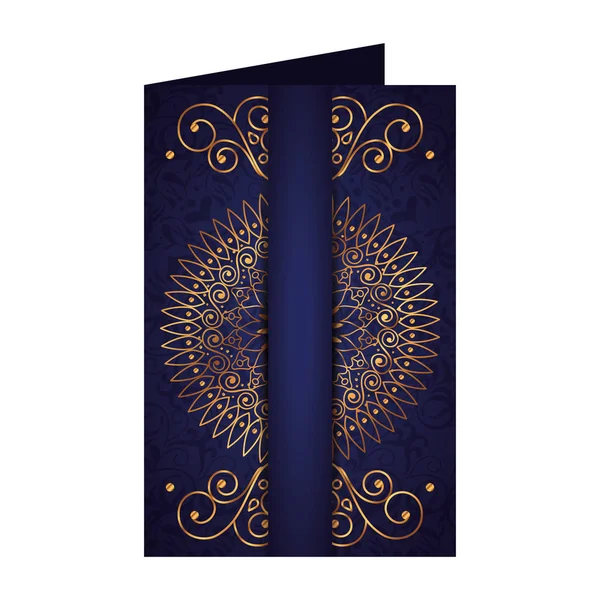 Postcard with golden mandala victorian style — Stock Vector