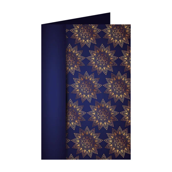 Καρτ ποστάλ με χρυσή mandalas μοτίβο βικτοριανό ύφος — Διανυσματικό Αρχείο