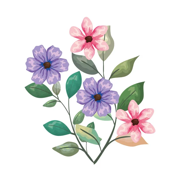 Hermoso icono decorativo flores — Vector de stock