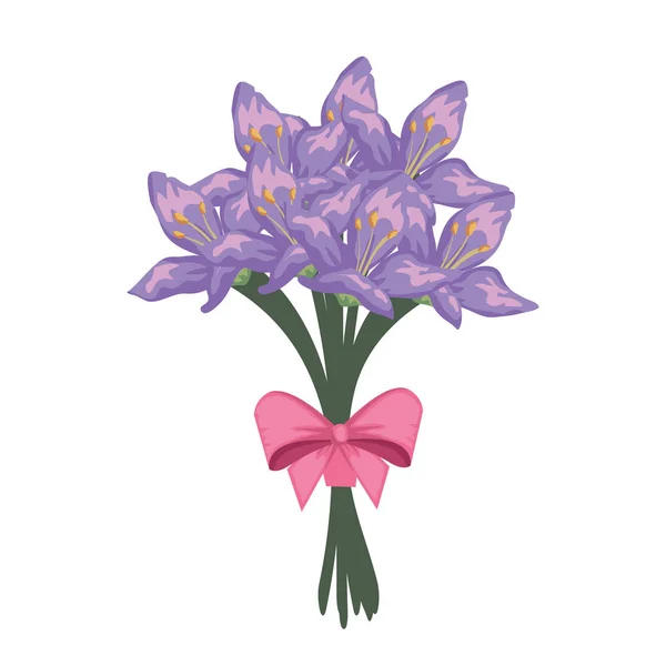 ดอกไม้ที่สวยงาม ดอกไม้ช่อกับ btie — ภาพเวกเตอร์สต็อก