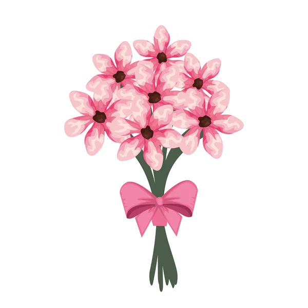 ボウタイが付いている美しい花花束 — ストックベクタ