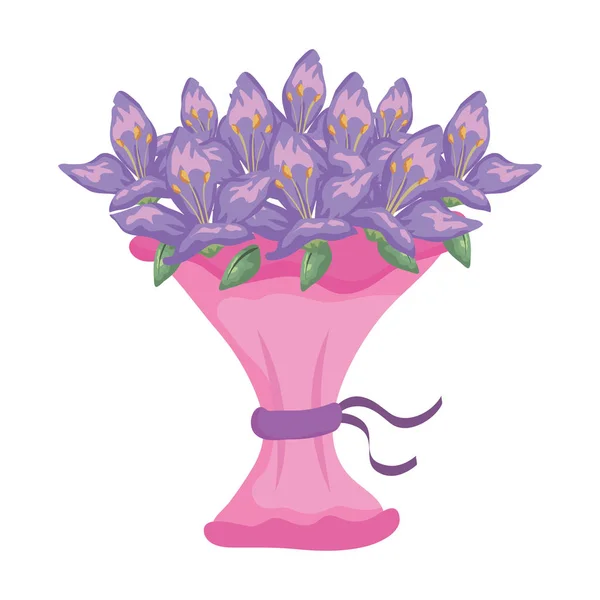 Icono hermoso ramo de flores — Archivo Imágenes Vectoriales