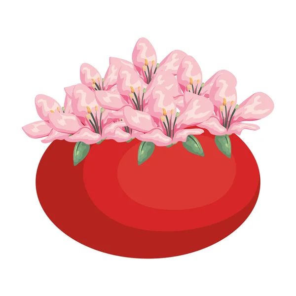 Seramik tencerede çiçek dekorasyon — Stok Vektör