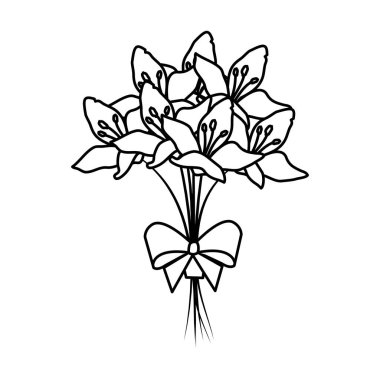 güzel çiçekler buket papyon ile