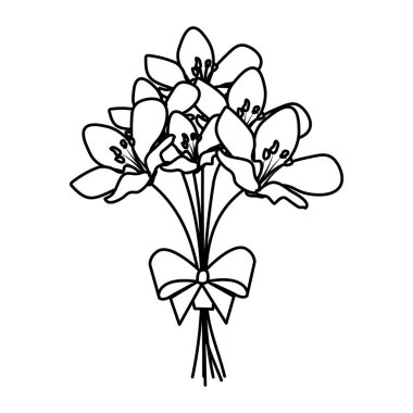 güzel çiçekler buket papyon ile