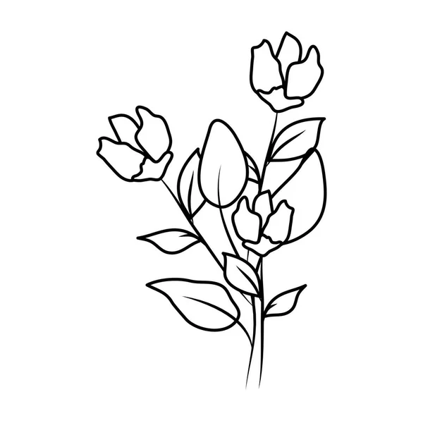Hermoso icono decorativo flores — Vector de stock