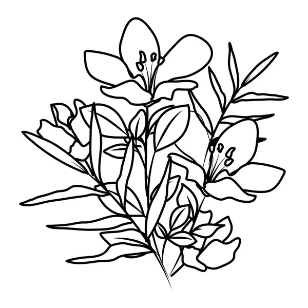 Mooie bloemen decoratieve pictogram — Stockvector