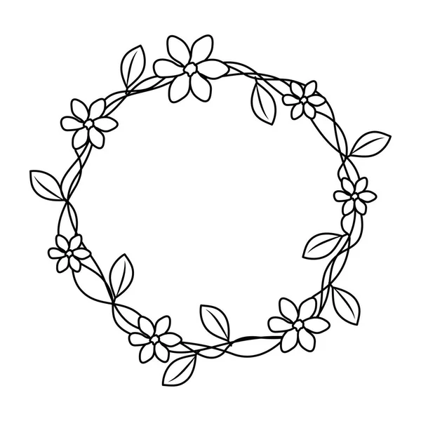 Corona de corona de flores lindas — Vector de stock