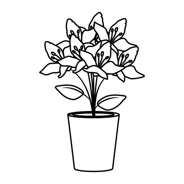 陶罐的花卉装饰 — 图库矢量图片
