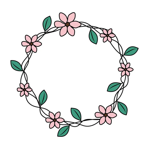可爱的花花环冠 — 图库矢量图片