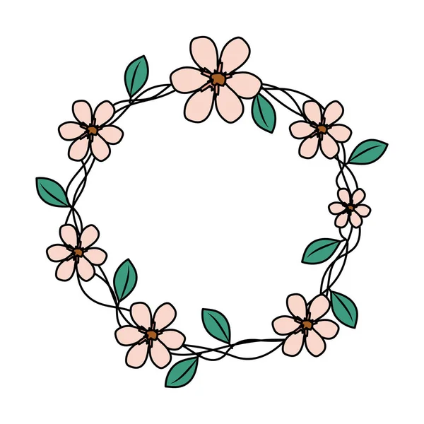 可爱的花花环冠 — 图库矢量图片