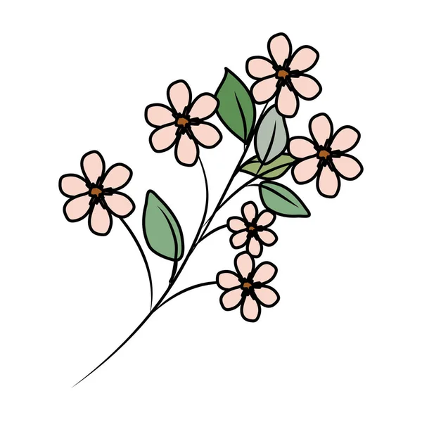 Hermoso icono decorativo flores — Vector de stock